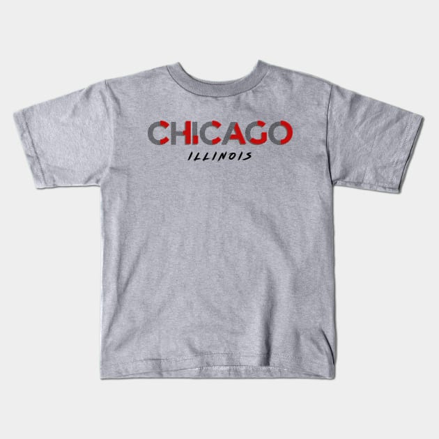 Chicago Illinois Stylized Kids T-Shirt by StupidHead